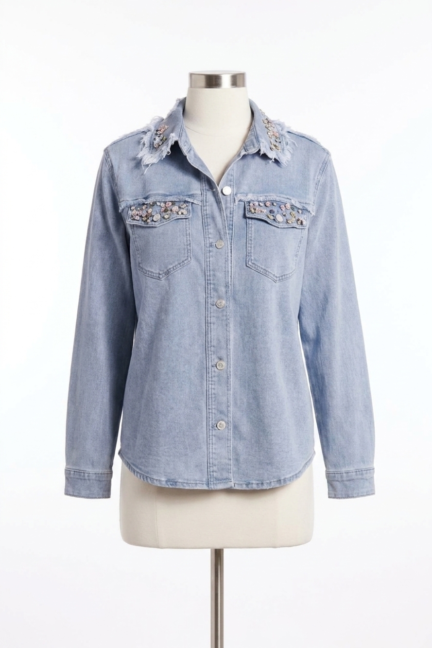 NEW TRIBAL dalory denim shacket in blue mist
